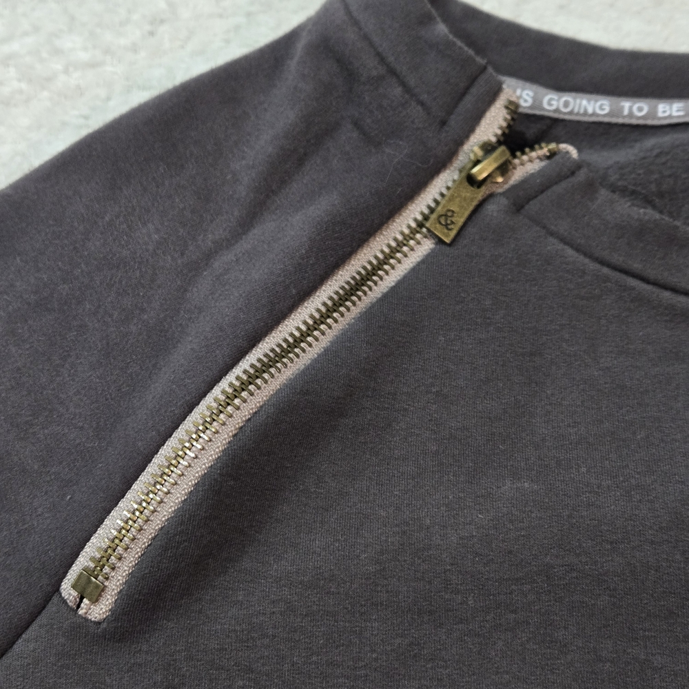 Ampersand Avenue Womens Size Large Side Zip Pullover Charcoal & Dusty Mauve - Picture 8 of 10